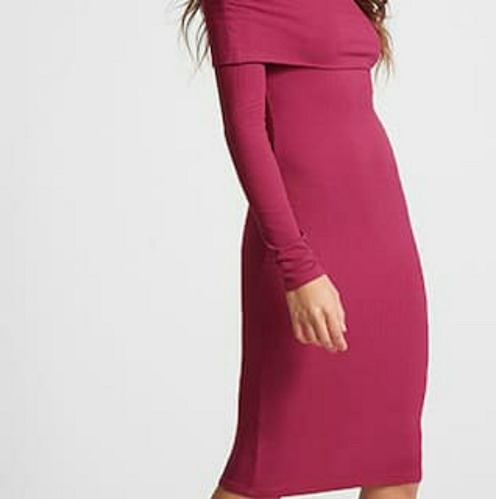 4/$30 🆕WT *👗F21 shoulder magenta bodycon dress - Picture 1 of 7